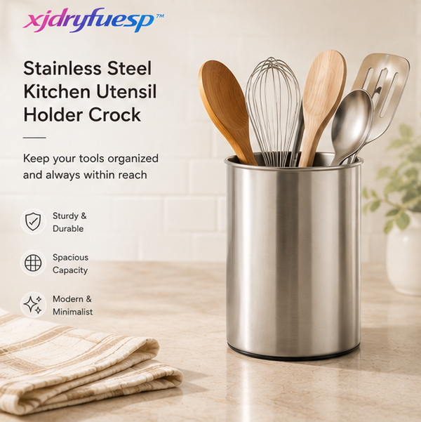 xjdryfuesp™ Stainless Steel Kitchen Utensil Holder Crock
