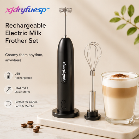 xjdryfuesp™ Rechargeable Electric Milk Frother Set